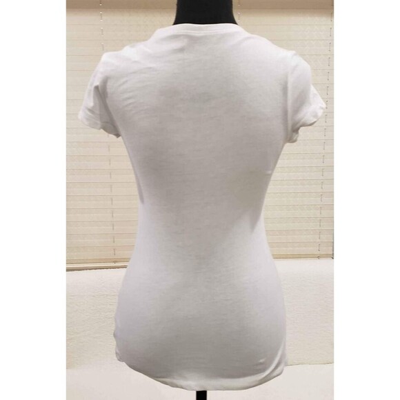 Women Top Size Small White Tye Dye Cross Graphic Tee T-Shirt Religious - Picture 4 of 7